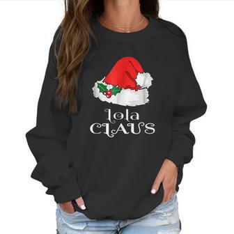 Christmas Lola Claus Matching Pinay Pajama Santa Hat Women Sweatshirt | Favorety CA