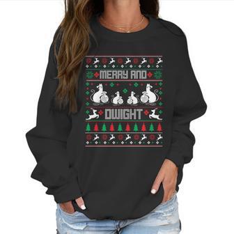 Christmas Merry And Dwight Ugly Christmas Sweater Women Sweatshirt | Favorety DE