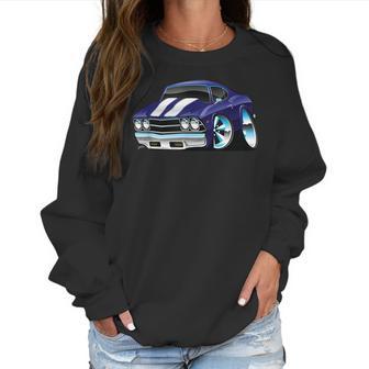 Classic Sixties Muscle Car Funny Hot Rod Cartoon Women Sweatshirt | Favorety CA