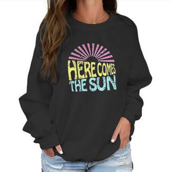 Here Comes The Sun Women Cute Sunshine Graphic Funny Letter Print Women Sweatshirt | Favorety UK