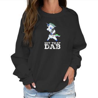 Cool Dabbing Unicorn Bong 4 Jesus Women Sweatshirt | Favorety