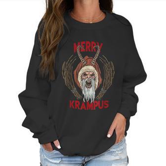 Creepy Merry Krampus Germanic Christmas Demon Horror Gift Women Sweatshirt | Favorety UK