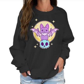 Cute Kawaii Pastel Goth Creepy Bat Skeleton - Vaporwave Men Women T-Shirt Graphic Print Casual Unisex Tee Women Sweatshirt | Favorety