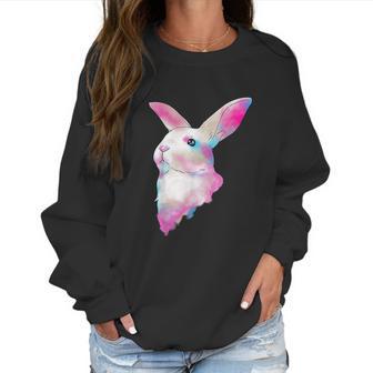 Cute Space Rainbow Gaussian Blur Rabbit Galactic Bunny Women Sweatshirt | Favorety CA