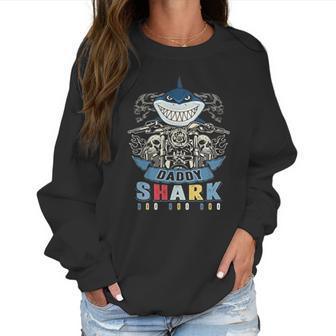 Daddy Shark Skull Biker Best Christmas Gifts For Dad Women Sweatshirt | Favorety