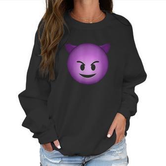 Devil Face Emoji Funny Halloween Gift For Men Women Kids Women Sweatshirt | Favorety UK