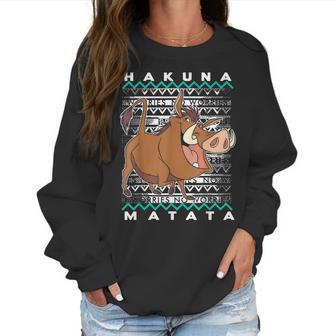 Disney Lion King Pumba Ugly Christmas Graphic T-Shirt Women Sweatshirt | Favorety