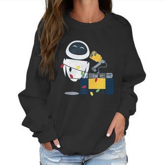 Disney Pixar Wall-E Eve Christmas Light Wrap Women Sweatshirt | Favorety