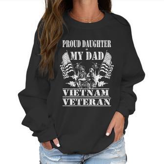 Distressed Proud Daughter Dad Vietnam Veteran Military Gift Graphic Design Printed Casual Daily Basic Women Sweatshirt | Favorety UK