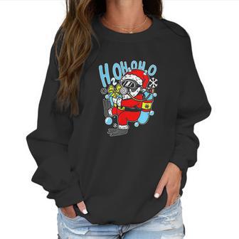 Diving Santa H2o H2o H2o Funny Christmas Dive Scuba Diver Women Sweatshirt | Favorety DE