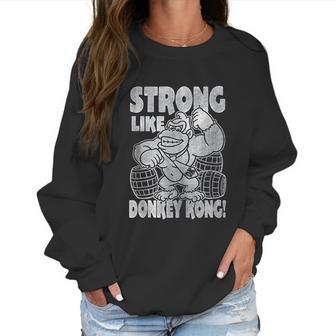 Donkey Kong Super Strong Vintage Women Sweatshirt | Favorety