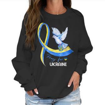 Dove Ukraine Ukrainian Ribbon Pray For Ukraine Free Ukraine Men Women T-Shirt Graphic Print Casual Unisex Tee Women Sweatshirt | Favorety DE