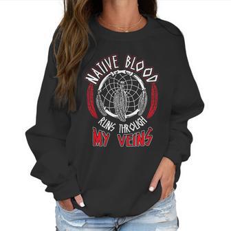 Dreamcatcher Wolf Native American Native Blood Women Sweatshirt | Favorety CA