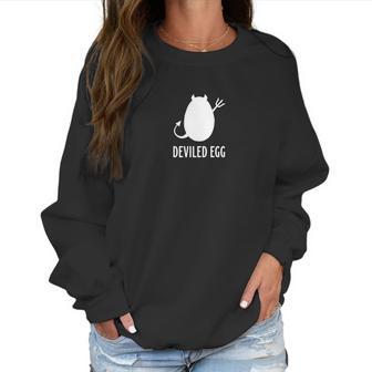 Well Dressed Chicken Deviled Egg White Logo Women Sweatshirt | Favorety