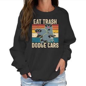 Eat Trash Dodge Cars Retro Raccoon Trash Panda Funny Raccoon Women Sweatshirt | Favorety UK