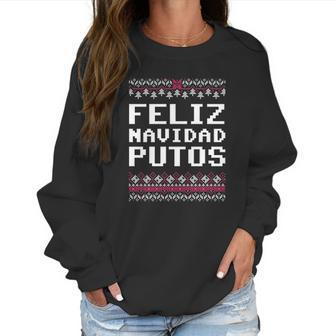 Feliz Navidad Mexican Ugly Christmas Funny Women Sweatshirt | Favorety