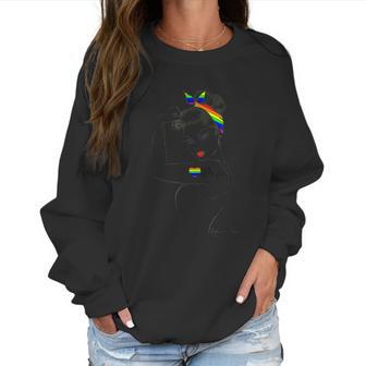 Flag Gay Pride Lgbt Girl Power Pin Up Retro Art By Anne Cha Graphic Design Printed Casual Daily Basic Women Sweatshirt | Favorety CA