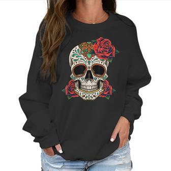 Floral Sugar Skull Day Of Dead Dia De Los Muertos Women Women Sweatshirt | Favorety DE