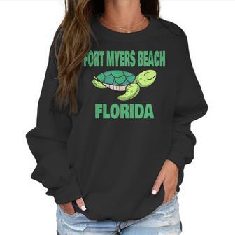 Fort Myers Beach Florida Sea Turtle Themed Women Sweatshirt | Favorety CA