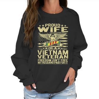 Freedom Isnt Free Proud Wife Of A Vietnam Veteran Ribbon Graphic Design Printed Casual Daily Basic Women Sweatshirt | Favorety CA