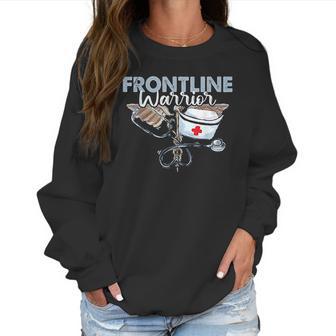 Frontline Warrior Nurse Proud Cna Healthcare Worker Gift Women Sweatshirt | Favorety DE