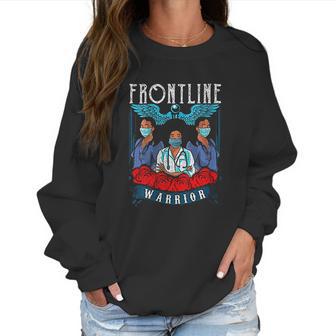 Frontline Warrior Proud Hero Black Nurse Superhero 2020 Women Sweatshirt | Favorety DE