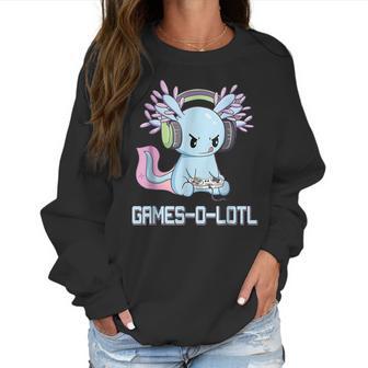 Gamesolotl Axolotl Video Gamer Kawaii Pastel Goth Anime Gift Men Women T-Shirt Graphic Print Casual Unisex Tee Women Sweatshirt | Favorety UK