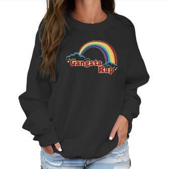 Gangsta Rap Retro Rainbow Funny Music Graphic Women Sweatshirt | Favorety