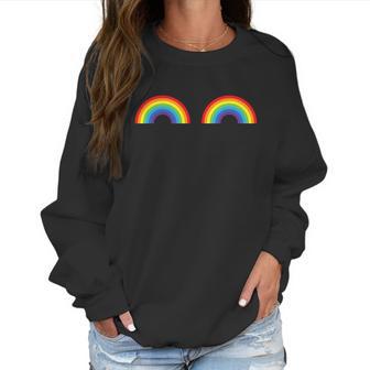 Gay Les Pride Rainbow Boobs Shirt Lgbt Gay Pride Gift Graphic Design Printed Casual Daily Basic Women Sweatshirt | Favorety