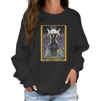 The Goddess Hecate Tarot Card Triple Moon Wiccan Pagan Women Sweatshirt | Favorety CA