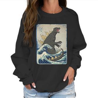 The Great Godzilla Off Kanagawa Funny Women Sweatshirt | Favorety AU