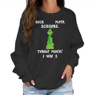 Grinch Funny Win Christmas Rock Paper Scissors Women Sweatshirt | Favorety CA