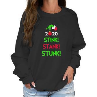 The Grinch Hand Holding 2020 Stink Stank Stunk Christmas Women Sweatshirt | Favorety AU