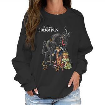 Gruss Vom Krampus Greetings From Christmas Germanic Demon Women Sweatshirt | Favorety CA