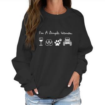 I8217m A Simple Woman Glass Wine Flip Flop Dog Paw Jeep Women Sweatshirt | Favorety UK