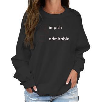 Impish Or Admirable Dwight Christmas Modern Fit Women Sweatshirt | Favorety CA