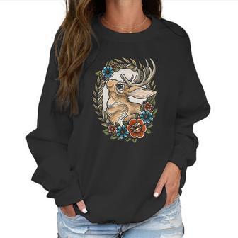 Jackalope With Flowers Women Sweatshirt | Favorety UK