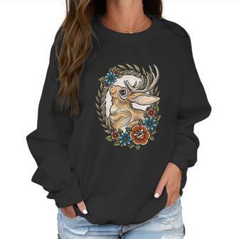 Jackalope With Flowers Women Sweatshirt | Favorety UK