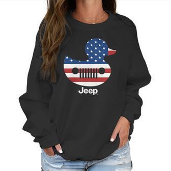 Jeep Duck American Flag Gift For Patriotic Women Sweatshirt | Favorety AU