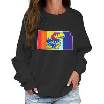 Kansas Jayhawks Rainbow Women Sweatshirt | Favorety CA