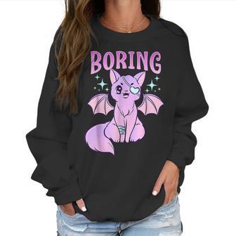 Kawaii Pastel Goth Cute Creepy Bat Cat Anime Theme Men Women T-Shirt Graphic Print Casual Unisex Tee Women Sweatshirt | Favorety CA