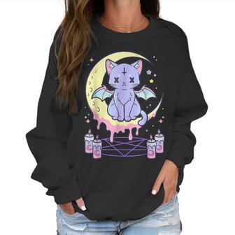 Kawaii Pastel Goth Cute Creepy Black Cat Men Women T-Shirt Graphic Print Casual Unisex Tee Women Sweatshirt | Favorety