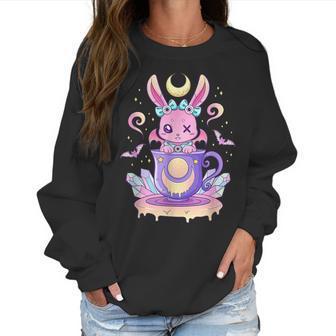 Kawaii Pastel Goth Cute Creepy Bunny In Teacup Men Women T-Shirt Graphic Print Casual Unisex Tee Women Sweatshirt | Favorety AU