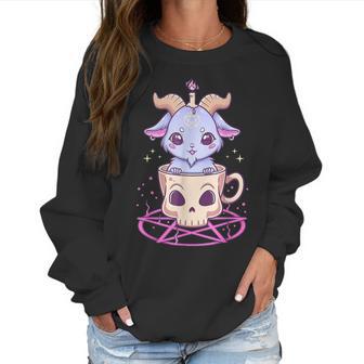 Kawaii Pastel Goth Cute Creepy Pentacle Baphomet Goat Men Women T-Shirt Graphic Print Casual Unisex Tee Women Sweatshirt | Favorety AU