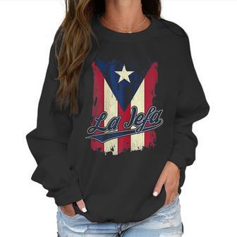 La Jefa Puerto Rico Flag For Puerto Rican Women Camisa Women Sweatshirt | Favorety