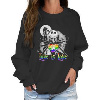 Lgbt Jack Skellington The Nightmare Before Christmas Love Is Love Halloween Shirt Mf Women Sweatshirt | Favorety AU