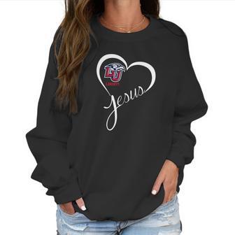 Liberty Flames Heart Jesus Apparel Women Sweatshirt | Favorety