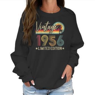 Womens Limited Edition 1956 66Th Birthday Gift 66 Years Old Vintage V-Neck Women Sweatshirt | Favorety CA