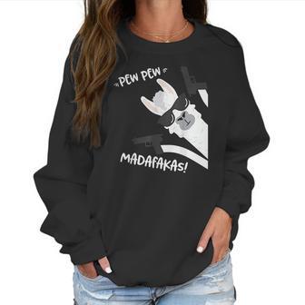 Llama Alpaca With Pistols Vintage Pewpewpew Madafakas Women Sweatshirt | Favorety UK