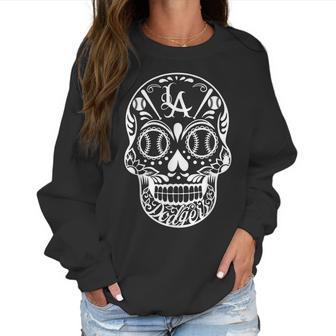 Los Angeles Sugar Skull Day Of The Dead Cinco De Mayo Men Women T-Shirt Graphic Print Casual Unisex Tee Women Sweatshirt | Favorety CA